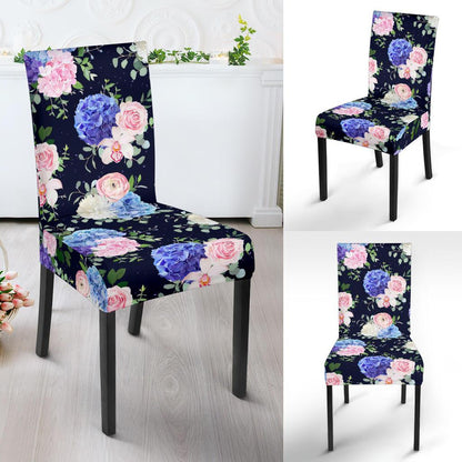 Hydrangea Pattern Print Design HD01 Dining Chair Slipcover-JORJUNE.COM