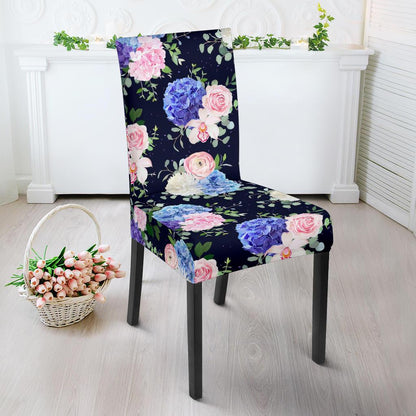 Hydrangea Pattern Print Design HD01 Dining Chair Slipcover-JORJUNE.COM