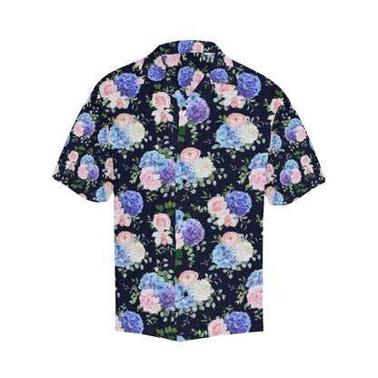 Hydrangea Pattern Print Design HD01 Men Hawaiian Shirt-JorJune