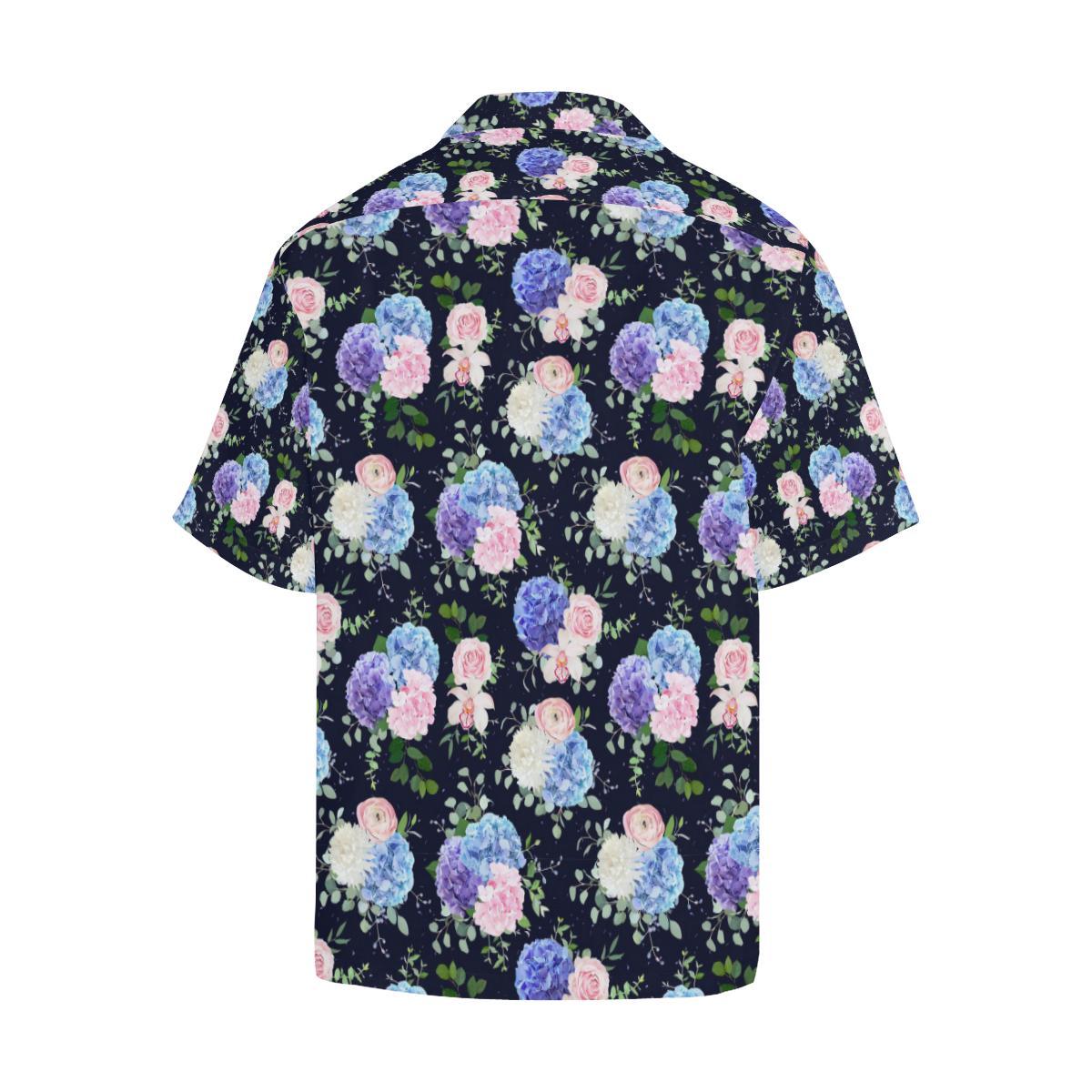 Hydrangea Pattern Print Design HD01 Men Hawaiian Shirt-JorJune