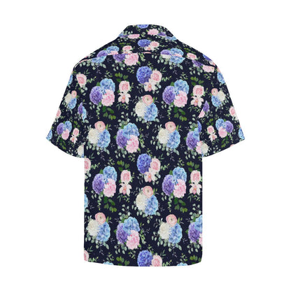 Hydrangea Pattern Print Design HD01 Men Hawaiian Shirt-JorJune
