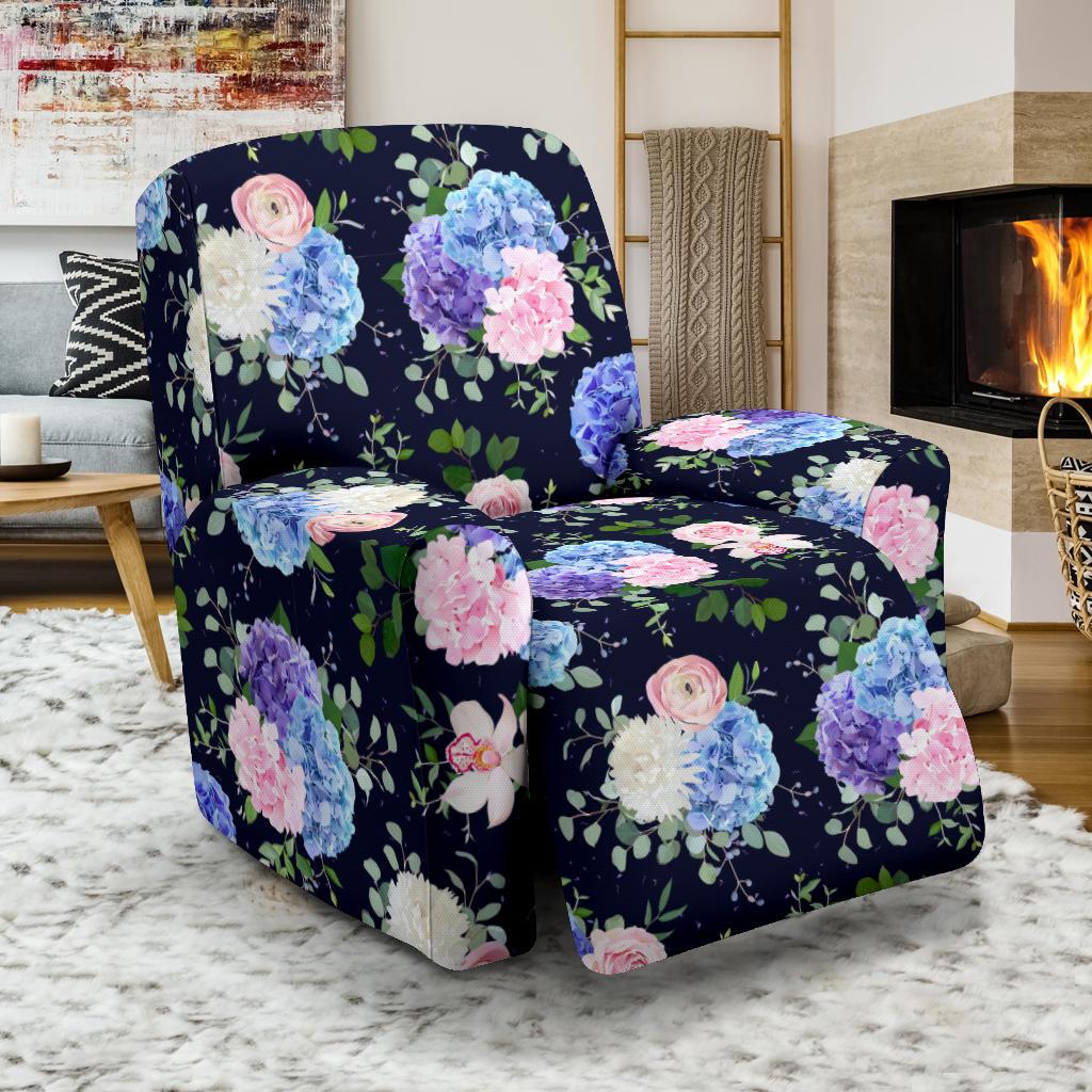 Hydrangea Pattern Print Design HD01 Recliner Slipcover-JORJUNE.COM