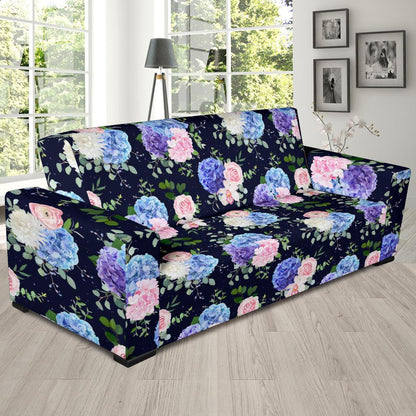Hydrangea Pattern Print Design HD01 Sofa Slipcover-JORJUNE.COM