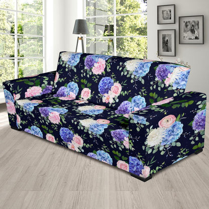 Hydrangea Pattern Print Design HD01 Sofa Slipcover-JORJUNE.COM