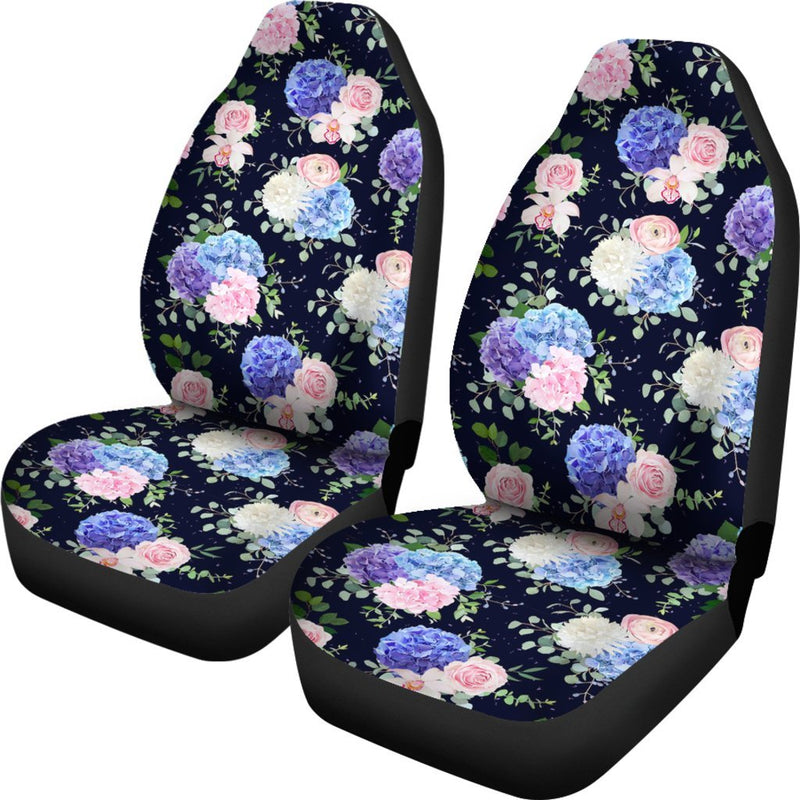 Hydrangea Pattern Print Design HD01 Universal Fit Car Seat Covers-JorJune