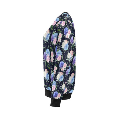 Hydrangea Pattern Print Design HD01 Women Long Sleeve Sweatshirt-JorJune