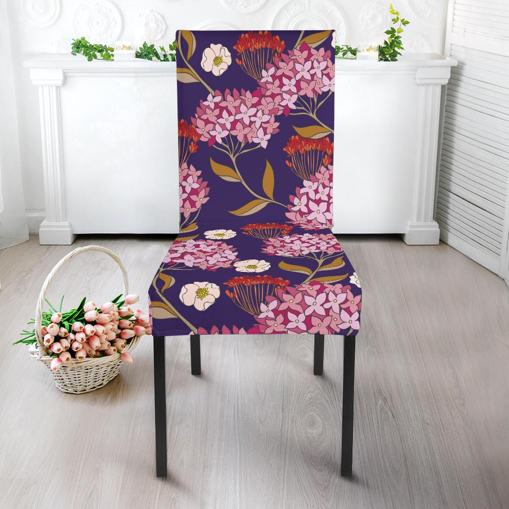 Hydrangea Pattern Print Design HD010 Dining Chair Slipcover-JORJUNE.COM