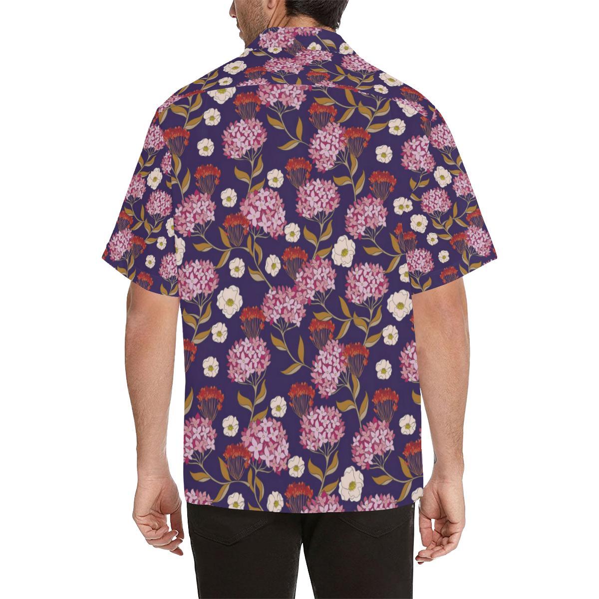 Hydrangea Pattern Print Design HD010 Men Hawaiian Shirt-JorJune