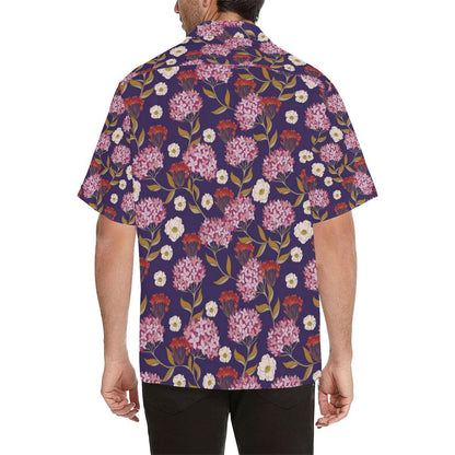 Hydrangea Pattern Print Design HD010 Men Hawaiian Shirt-JorJune