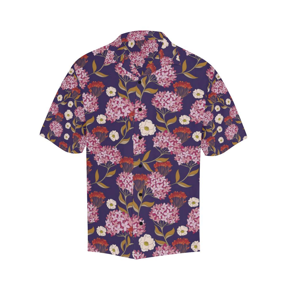 Hydrangea Pattern Print Design HD010 Men Hawaiian Shirt-JorJune
