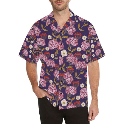 Hydrangea Pattern Print Design HD010 Men Hawaiian Shirt-JorJune