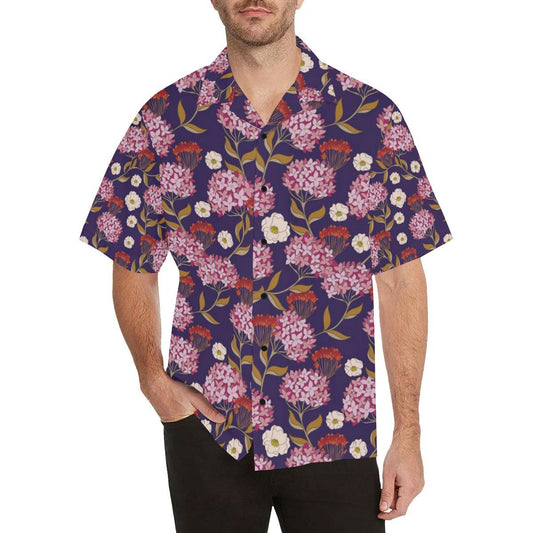 Hydrangea Pattern Print Design HD010 Men Hawaiian Shirt-JorJune
