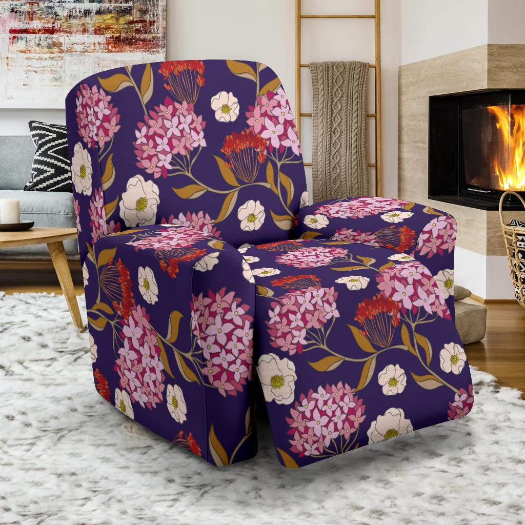 Hydrangea Pattern Print Design HD010 Recliner Slipcover-JORJUNE.COM