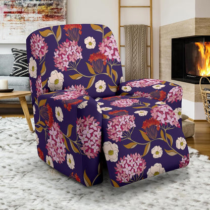 Hydrangea Pattern Print Design HD010 Recliner Slipcover-JORJUNE.COM