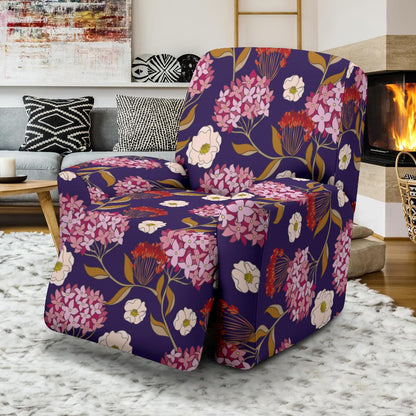 Hydrangea Pattern Print Design HD010 Recliner Slipcover-JORJUNE.COM
