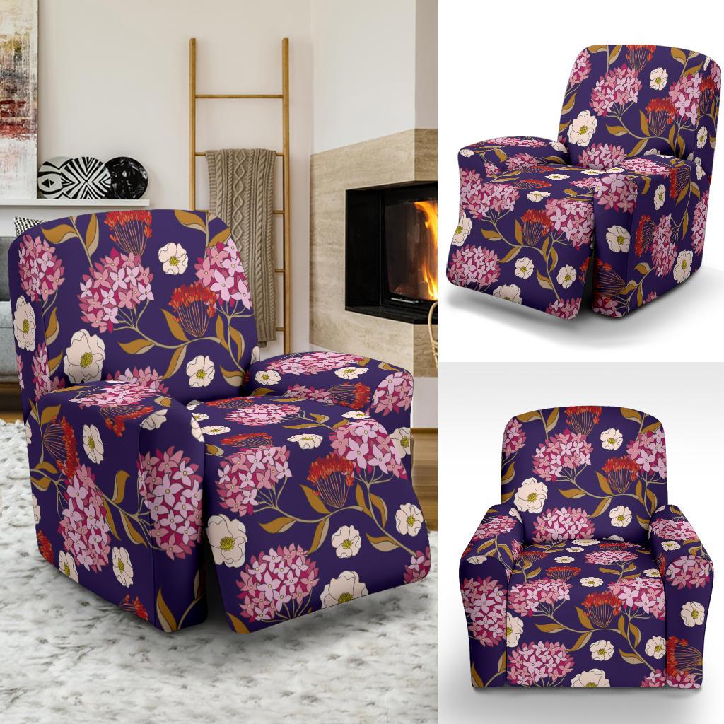 Hydrangea Pattern Print Design HD010 Recliner Slipcover-JORJUNE.COM