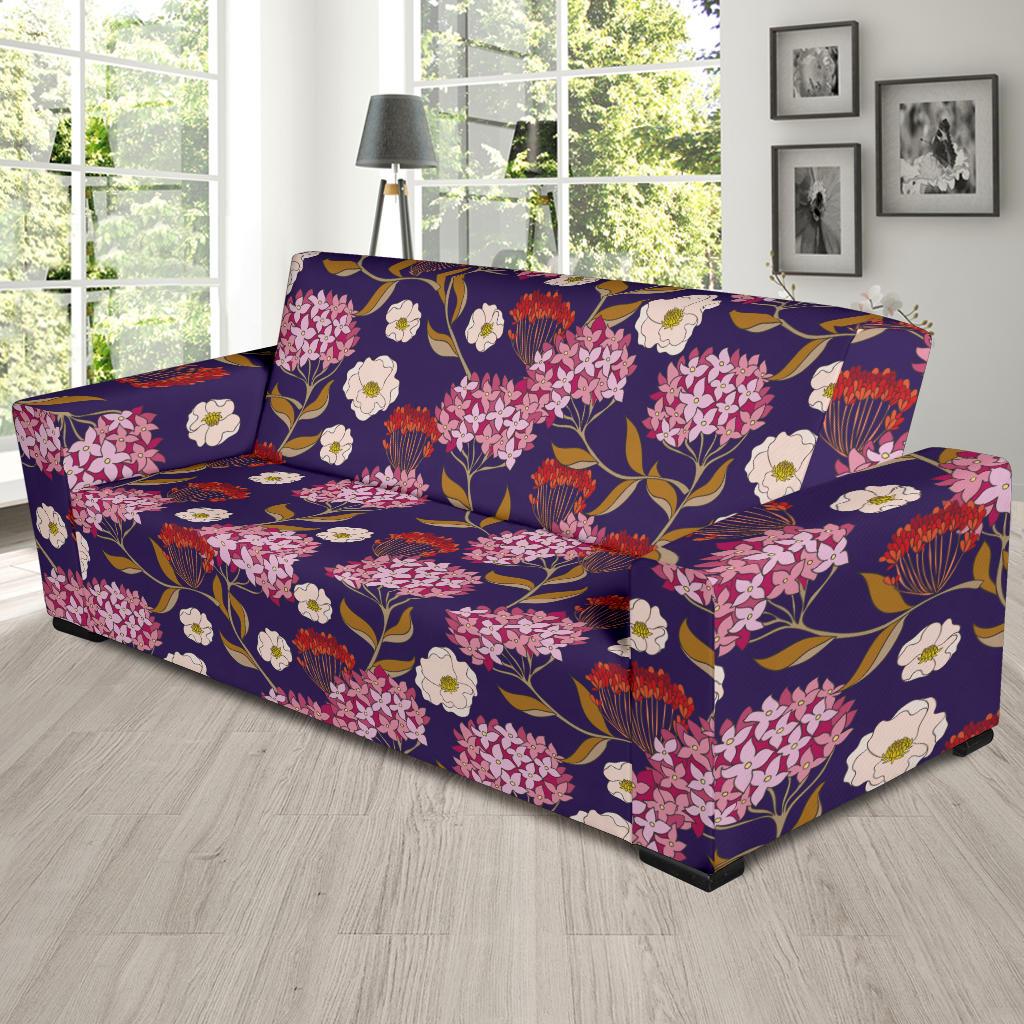 Hydrangea Pattern Print Design HD010 Sofa Slipcover-JORJUNE.COM