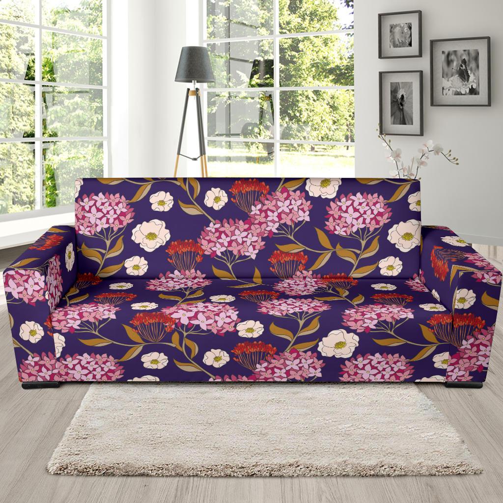 Hydrangea Pattern Print Design HD010 Sofa Slipcover-JORJUNE.COM