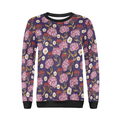Hydrangea Pattern Print Design HD010 Women Long Sleeve Sweatshirt-JorJune