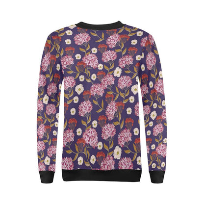 Hydrangea Pattern Print Design HD010 Women Long Sleeve Sweatshirt-JorJune
