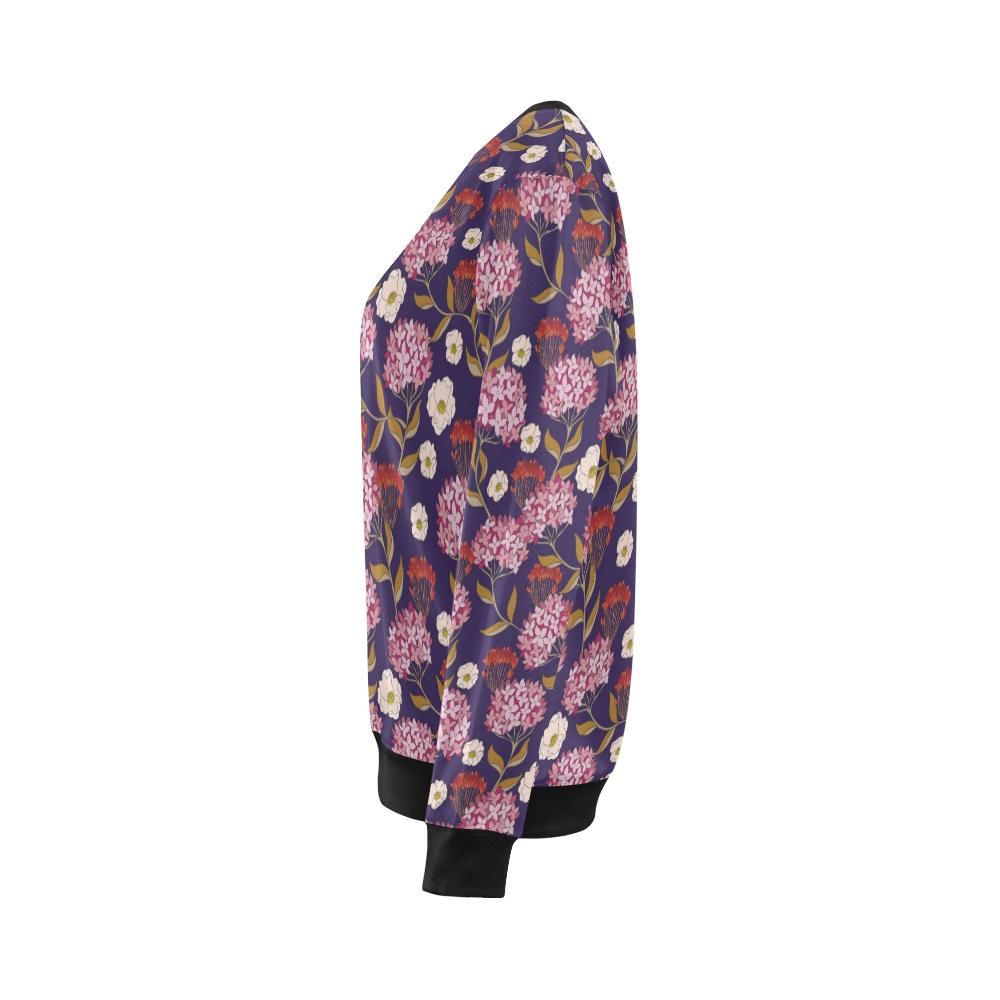 Hydrangea Pattern Print Design HD010 Women Long Sleeve Sweatshirt-JorJune