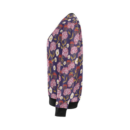 Hydrangea Pattern Print Design HD010 Women Long Sleeve Sweatshirt-JorJune