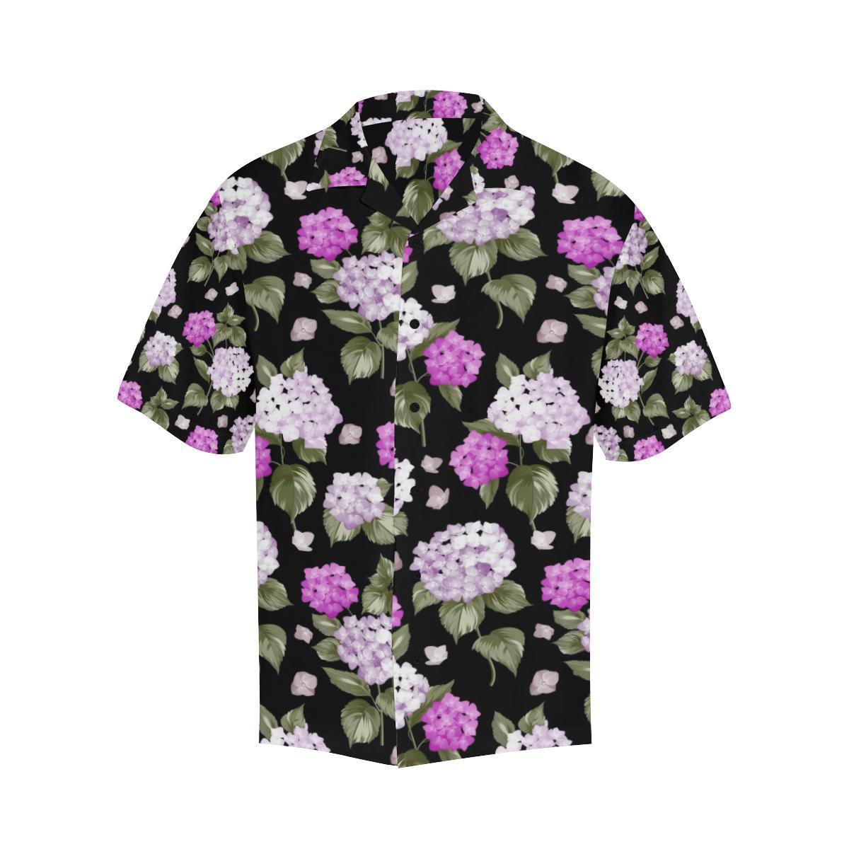 Hydrangea Pattern Print Design HD011 Men Hawaiian Shirt-JorJune