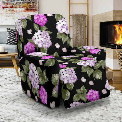Hydrangea Pattern Print Design HD011 Recliner Slipcover-JORJUNE.COM