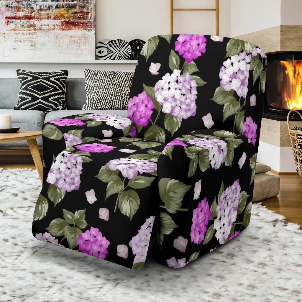 Hydrangea Pattern Print Design HD011 Recliner Slipcover-JORJUNE.COM