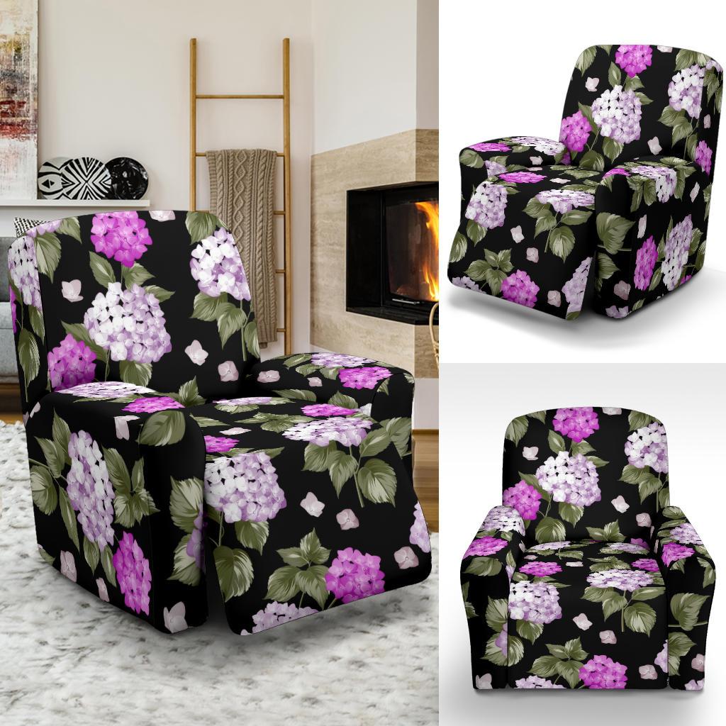 Hydrangea Pattern Print Design HD011 Recliner Slipcover-JORJUNE.COM