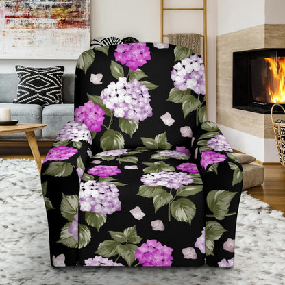 Hydrangea Pattern Print Design HD011 Recliner Slipcover-JORJUNE.COM