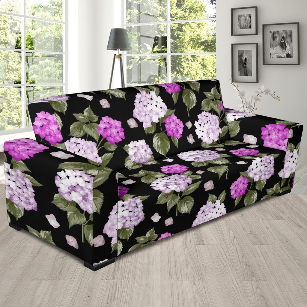 Hydrangea Pattern Print Design HD011 Sofa Slipcover-JORJUNE.COM