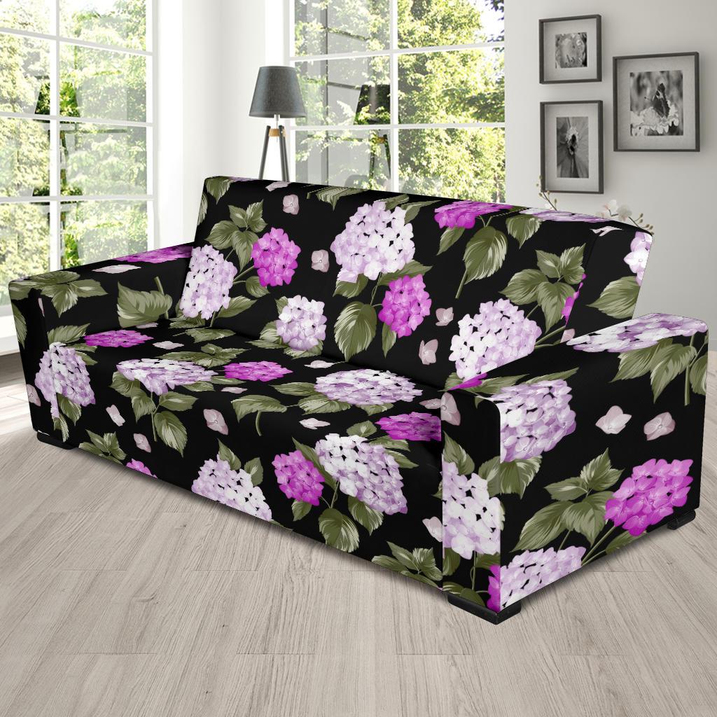 Hydrangea Pattern Print Design HD011 Sofa Slipcover-JORJUNE.COM