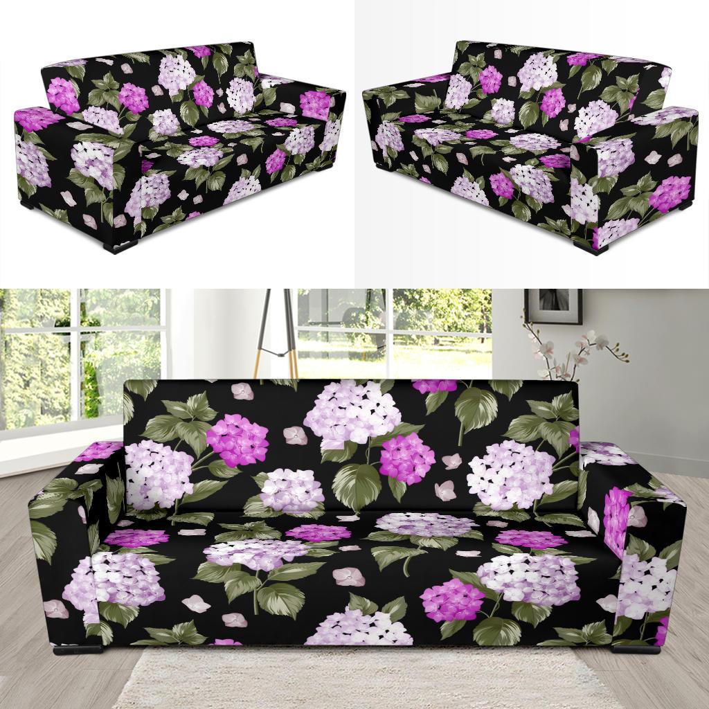 Hydrangea Pattern Print Design HD011 Sofa Slipcover-JORJUNE.COM