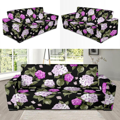 Hydrangea Pattern Print Design HD011 Sofa Slipcover-JORJUNE.COM