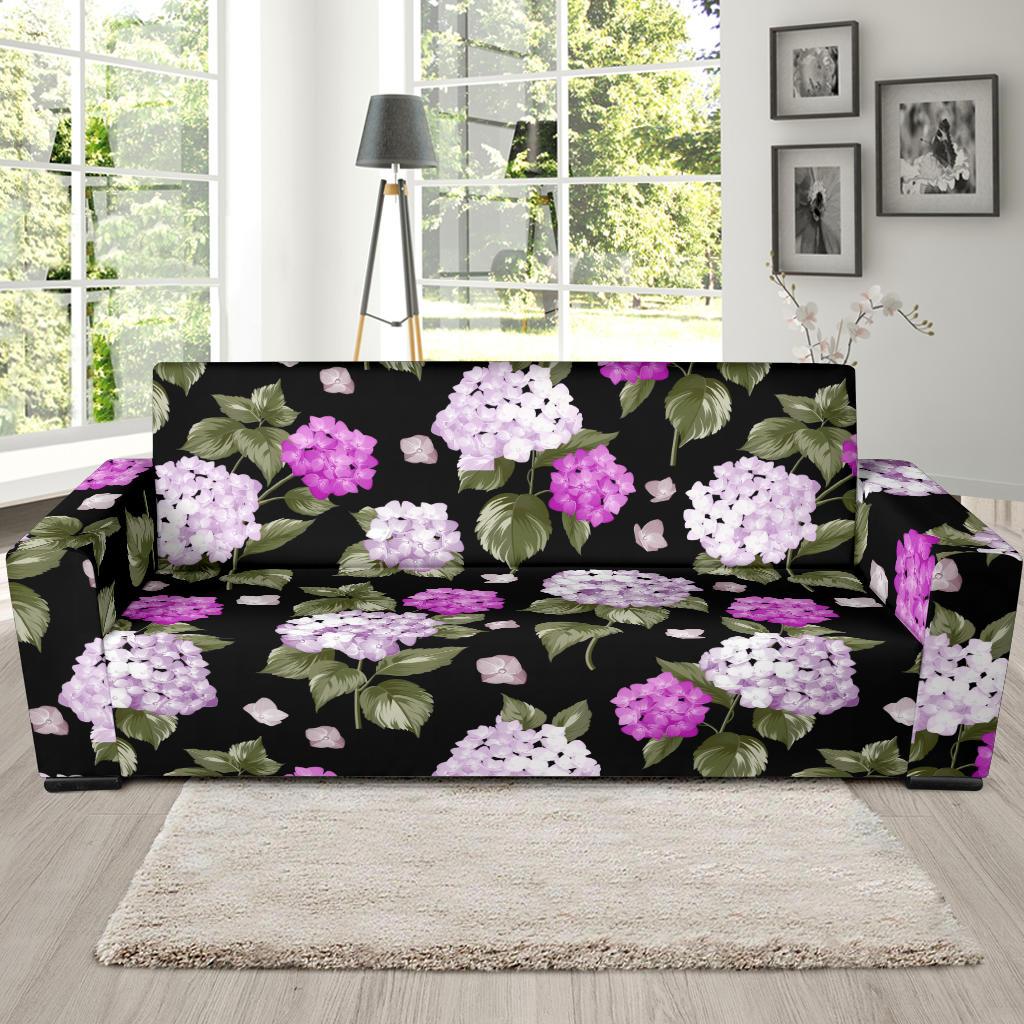 Hydrangea Pattern Print Design HD011 Sofa Slipcover-JORJUNE.COM