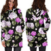 Hydrangea Pattern Print Design HD011 Women Hoodie Dress