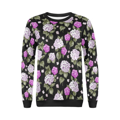 Hydrangea Pattern Print Design HD011 Women Long Sleeve Sweatshirt-JorJune