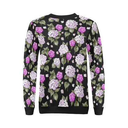 Hydrangea Pattern Print Design HD011 Women Long Sleeve Sweatshirt-JorJune