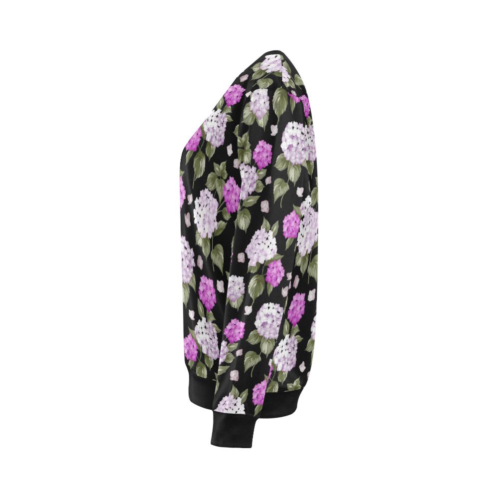 Hydrangea Pattern Print Design HD011 Women Long Sleeve Sweatshirt-JorJune