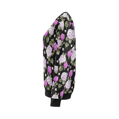Hydrangea Pattern Print Design HD011 Women Long Sleeve Sweatshirt-JorJune
