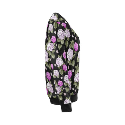 Hydrangea Pattern Print Design HD011 Women Long Sleeve Sweatshirt-JorJune