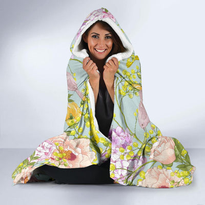 Hydrangea Pattern Print Design HD02 Hooded Blanket-JORJUNE.COM