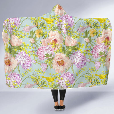 Hydrangea Pattern Print Design HD02 Hooded Blanket-JORJUNE.COM