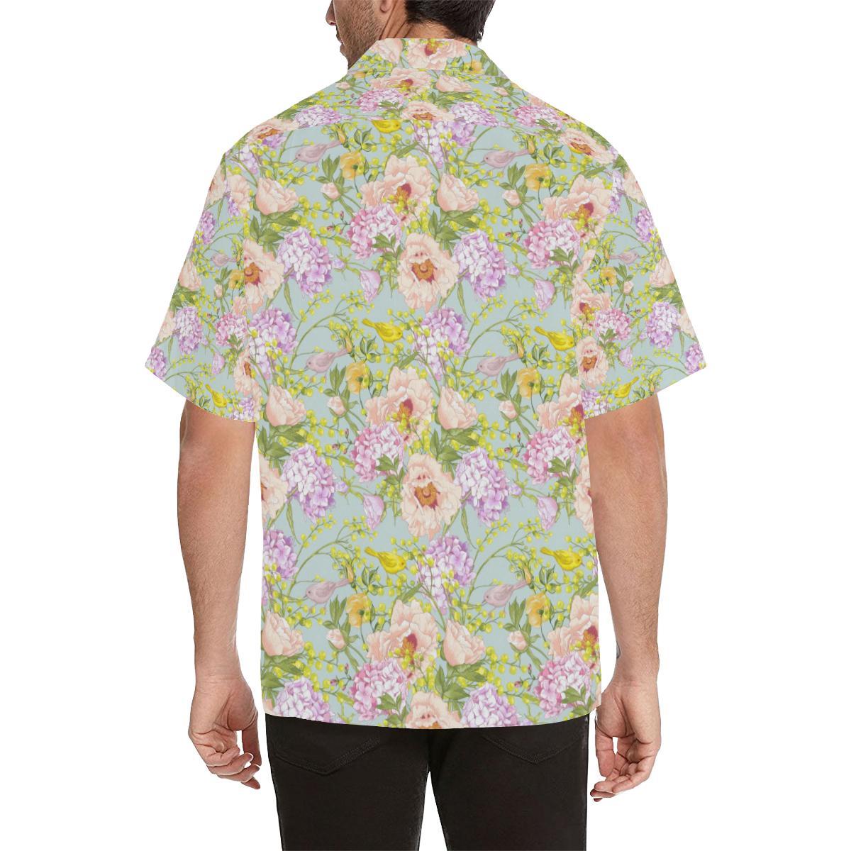 Hydrangea Pattern Print Design HD02 Men Hawaiian Shirt-JorJune
