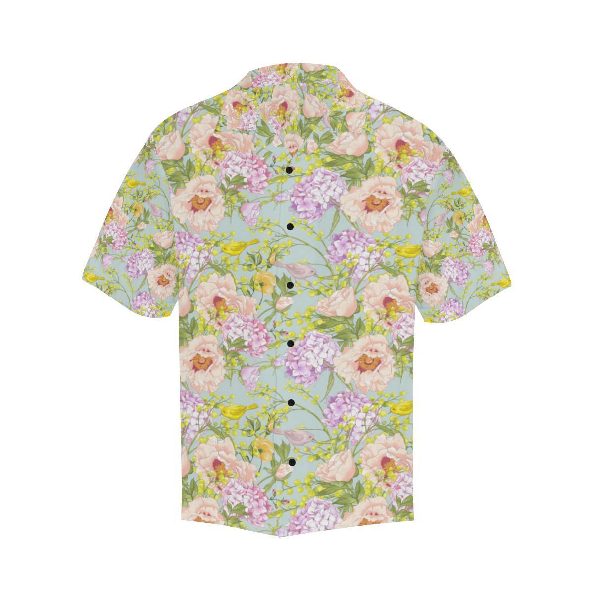 Hydrangea Pattern Print Design HD02 Men Hawaiian Shirt-JorJune