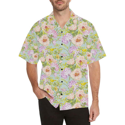 Hydrangea Pattern Print Design HD02 Men Hawaiian Shirt-JorJune