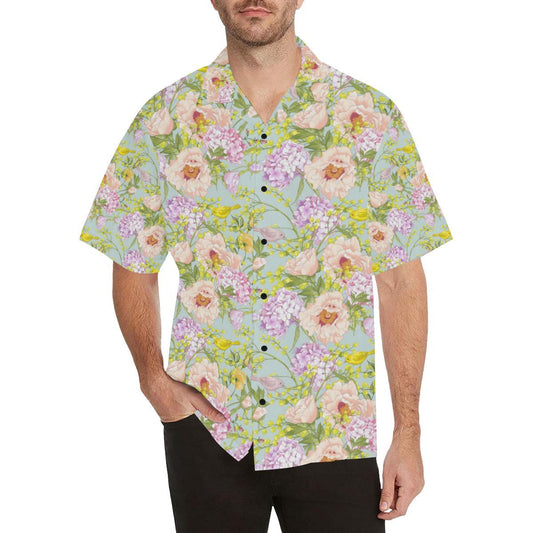Hydrangea Pattern Print Design HD02 Men Hawaiian Shirt-JorJune