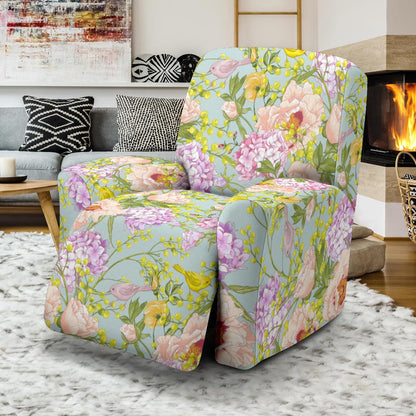 Hydrangea Pattern Print Design HD02 Recliner Slipcover-JORJUNE.COM