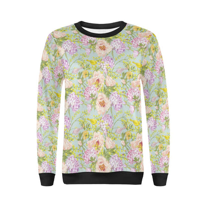 Hydrangea Pattern Print Design HD02 Women Long Sleeve Sweatshirt-JorJune